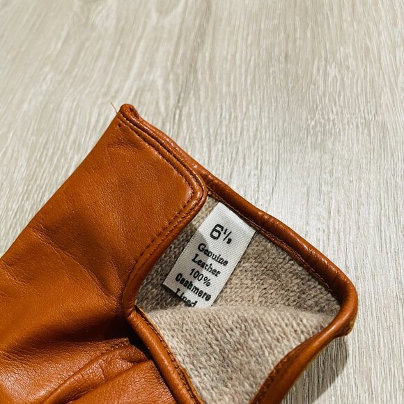 Neiman Marcus Brown Leather Gloves Size 6.5 - Picture 6 of 6